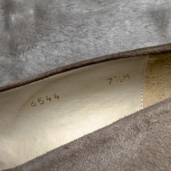 Evan Picone Vintage Tan Suede Leather Kitten Heels Pointed Toe Womens Size 7.5 - Picture 7 of 16